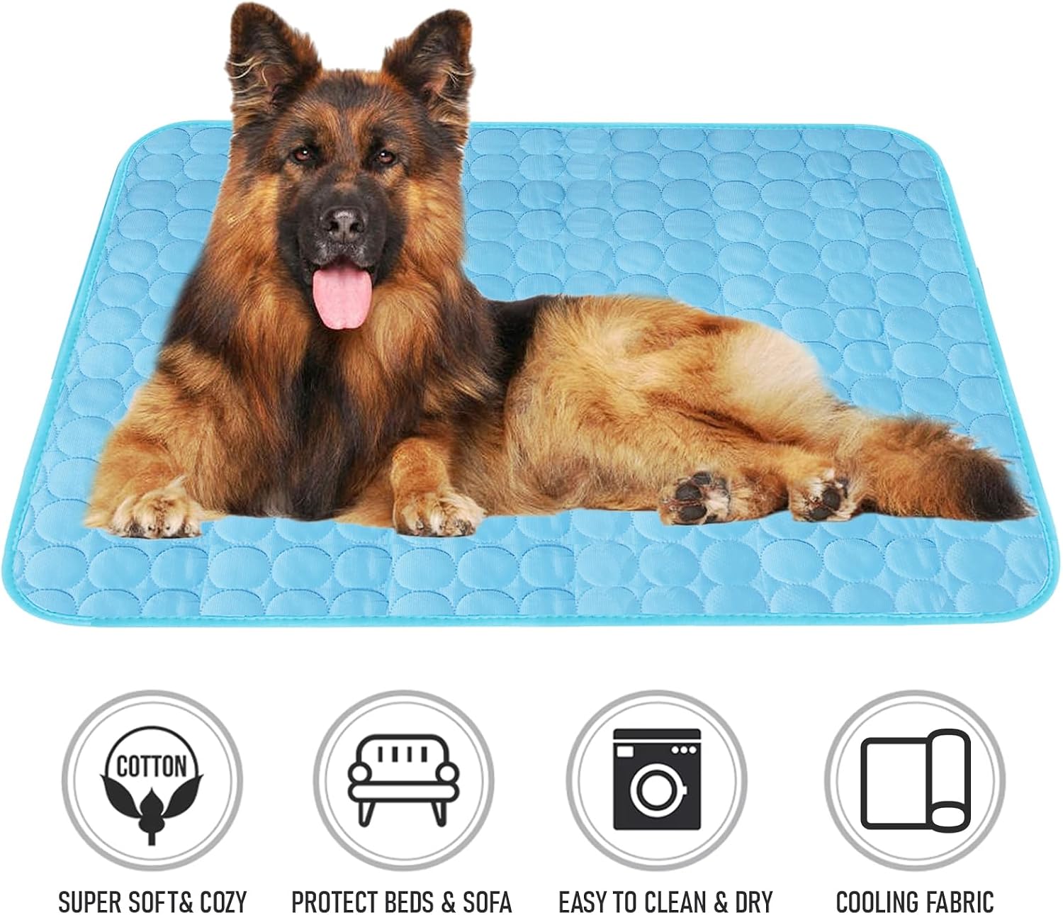 Kuehlmatte fuer Hund Katze 70×55 cm rutschfest waschbar M-XL (Rosa)