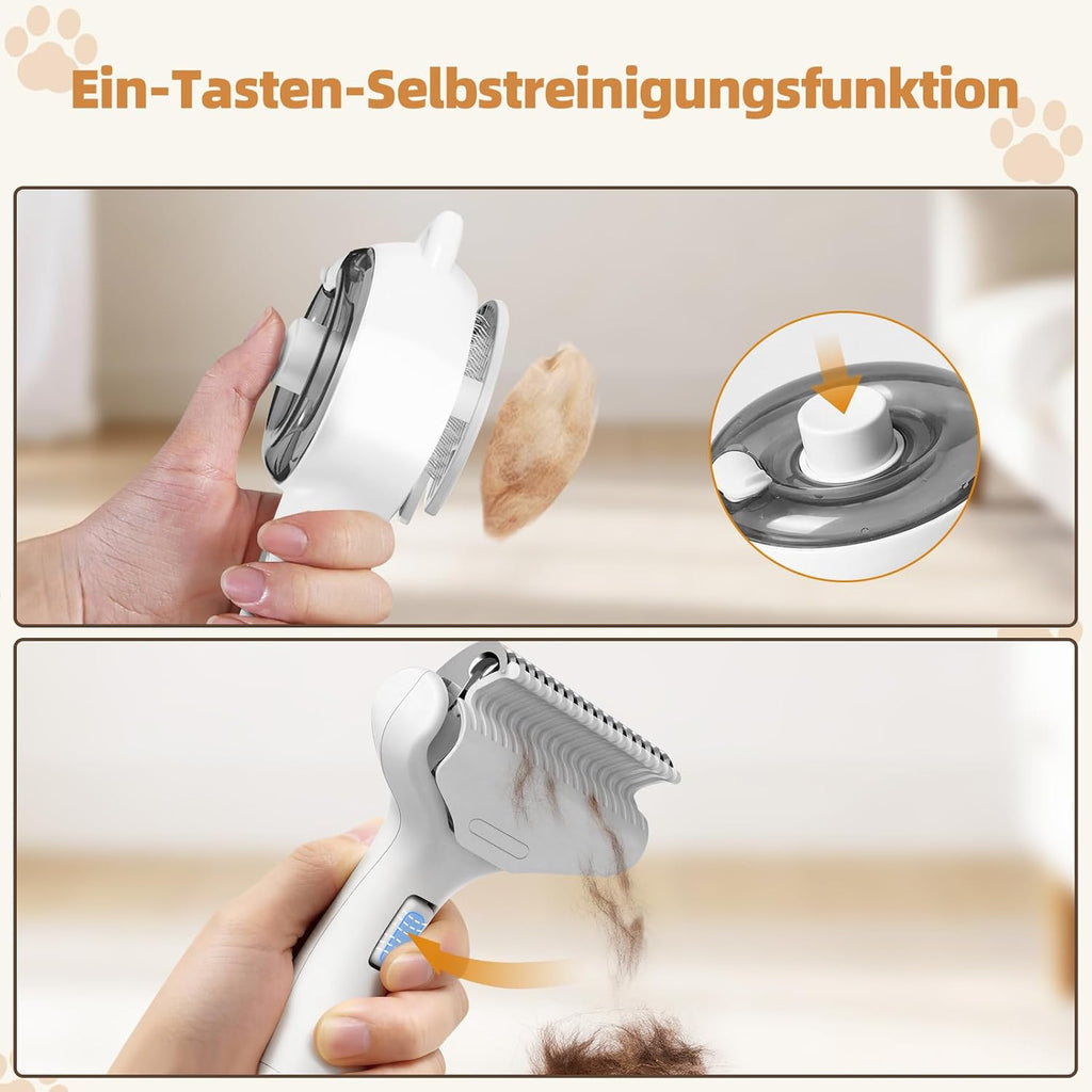 2in1 Dampfreiniger Katzenbürste Unterwollentferner USB Tierpflege