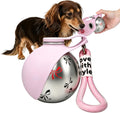 Hunde Trinkflasche Edelstahl mit faltbarem Silikonnapf Auslaufsicher Rosa