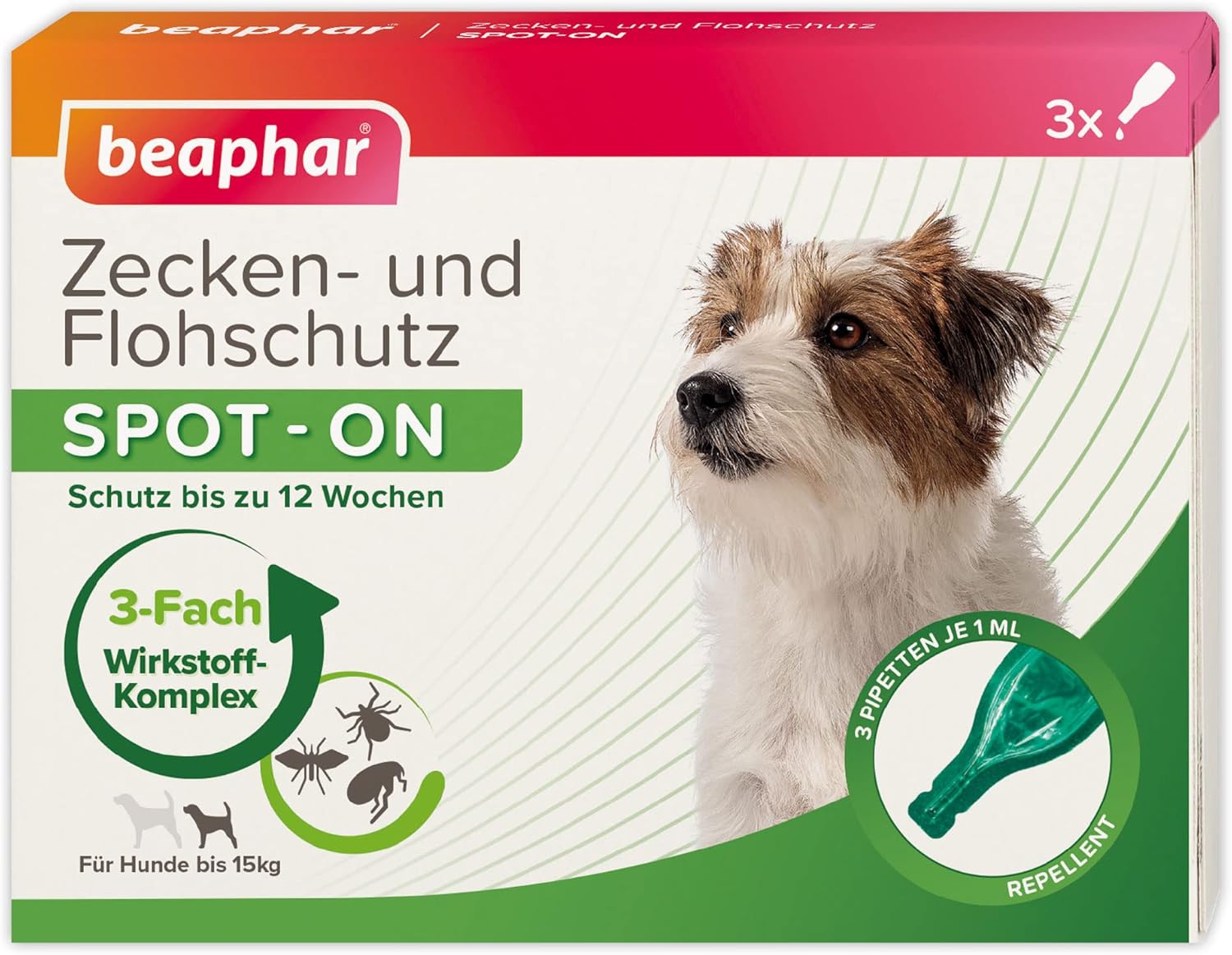 beaphar Zecken- und Flohschutz Spot-ON 3 x fuer kleine Hunde bis