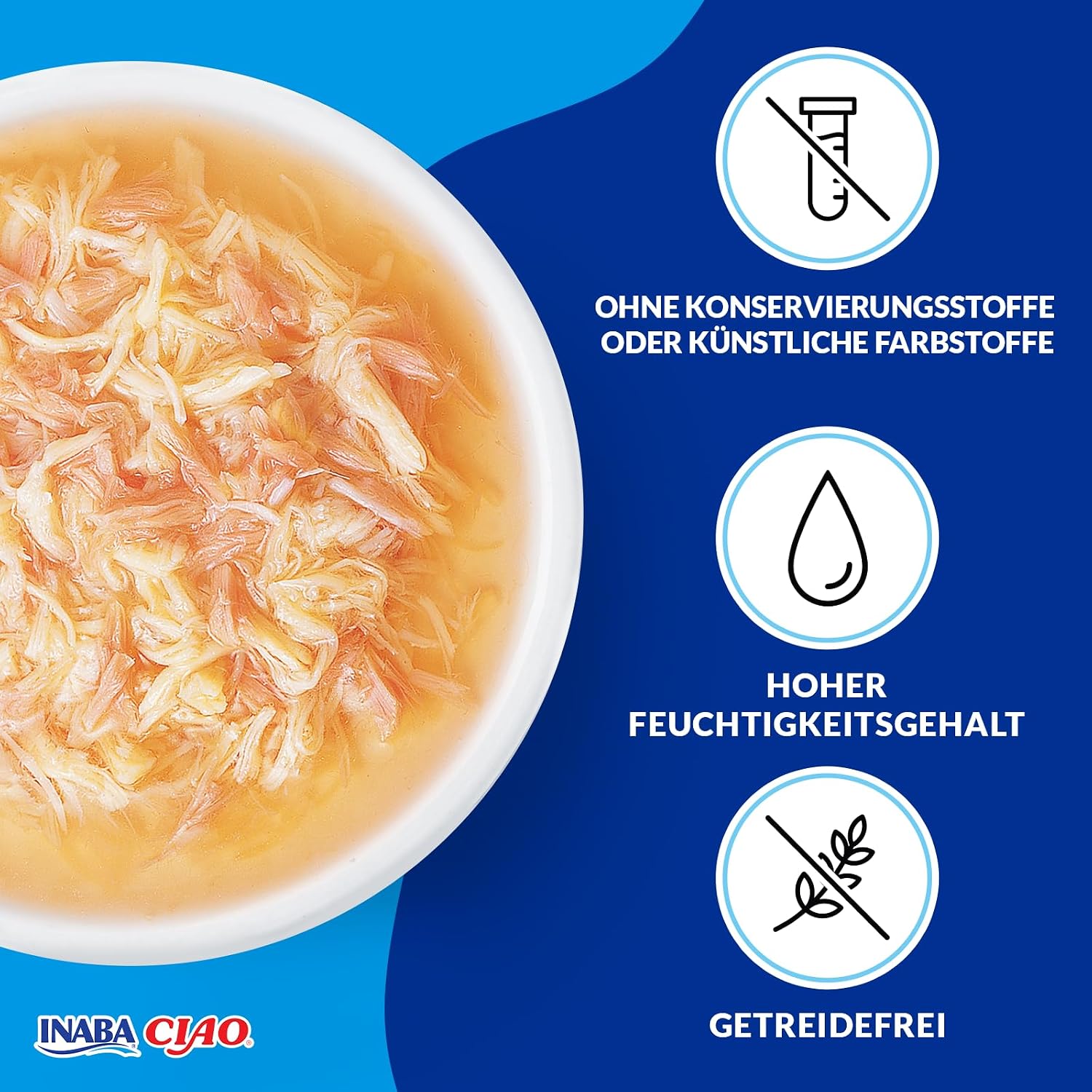 INABA Ciao Katzensuppe Huehner verschiedene Sorten 12er Pack