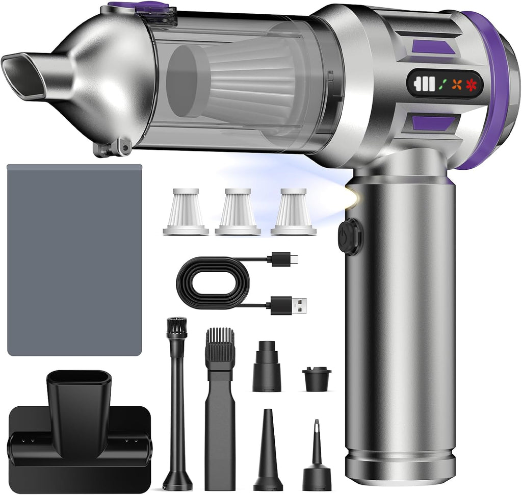 Akku-Handstaubsauger 26000Pa 4-in-1 mit Geblaesefunktion 6000mAh Grau