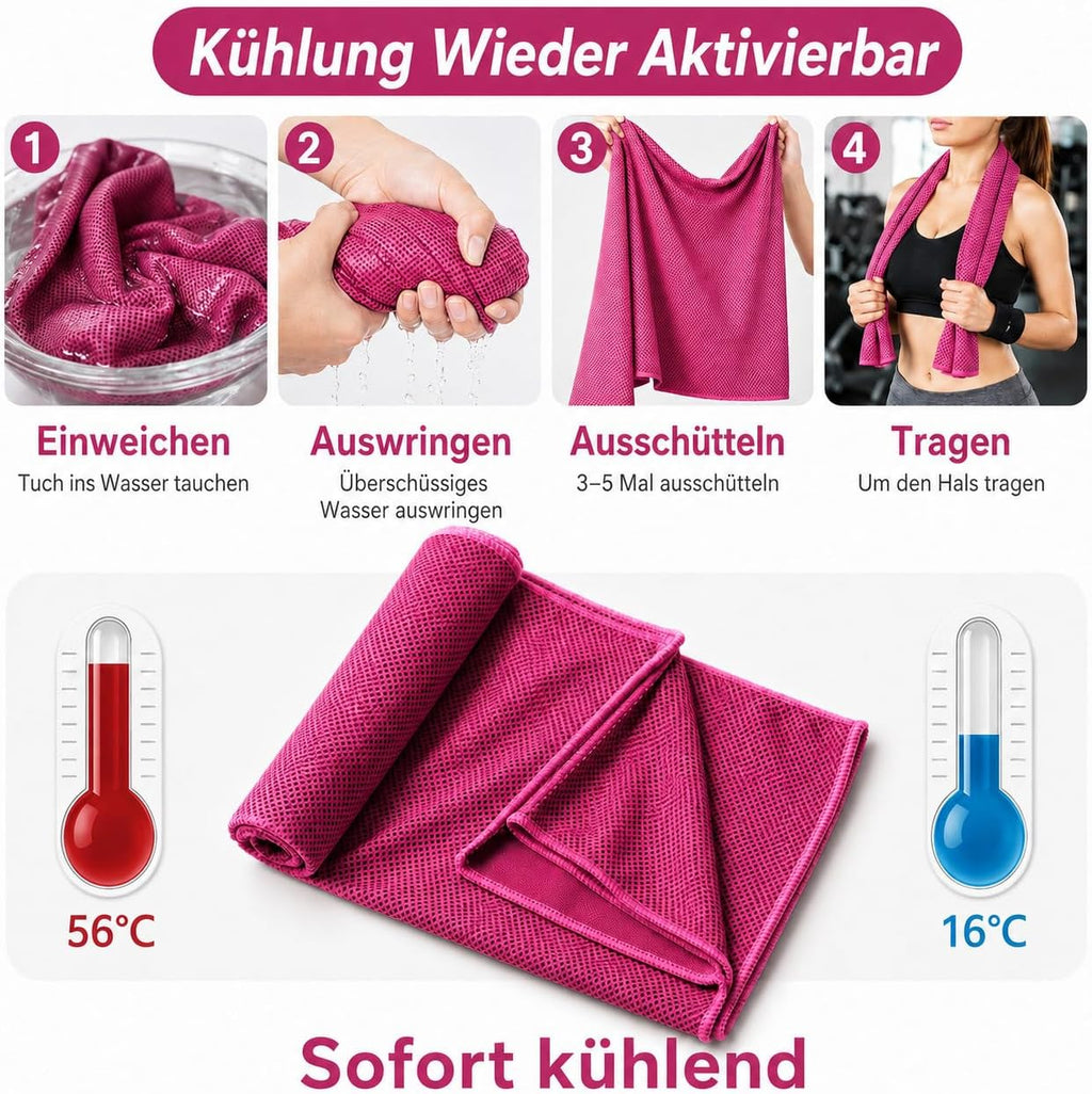 Kuehltuch Set fuer Sport Outdoor - kuehlend, atmungsaktiv, schweissabsorbierend