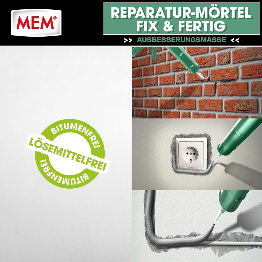 MEM Reparaturmoertel Zementgrau fuer Innen und Aussen