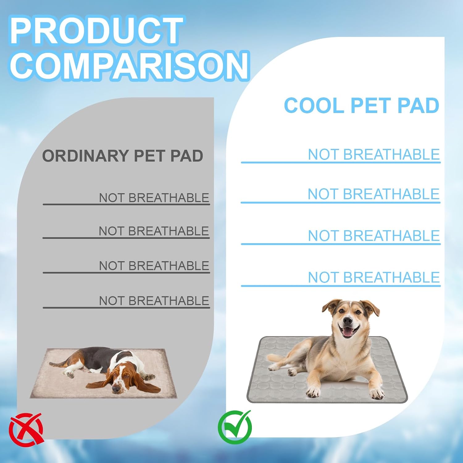 Kuehlmatte Hund XL 100x70 cm Grau - Kuehlkissen Haustier fuer Auto und Zuhause