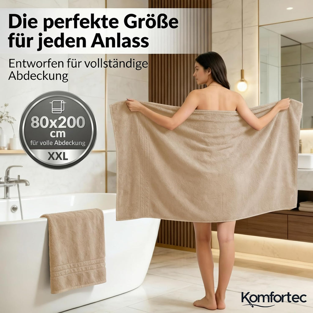 Saunatuch 80x200 cm Frottee Baumwolle XXL Anthrazit