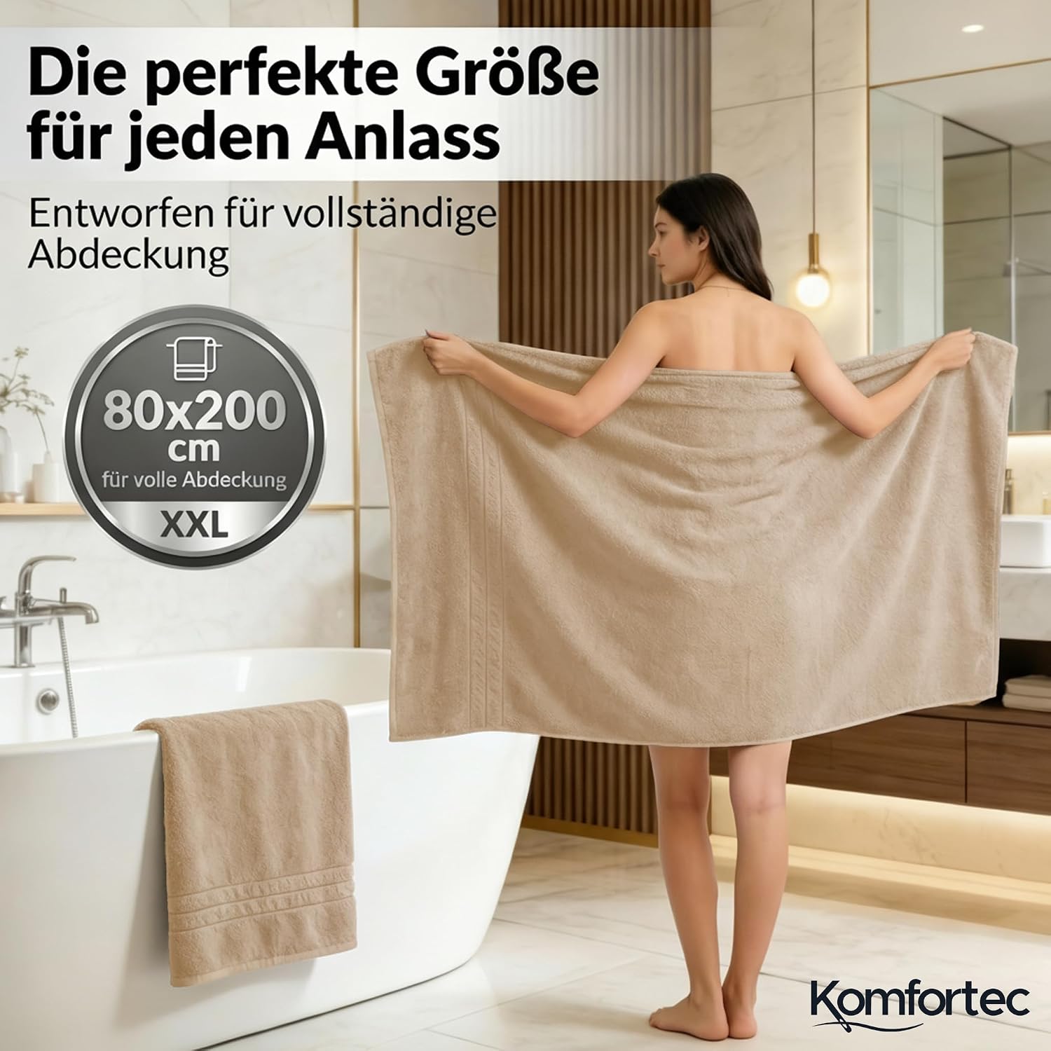 Saunatuch 80x200 cm Frottee Baumwolle XXL Anthrazit