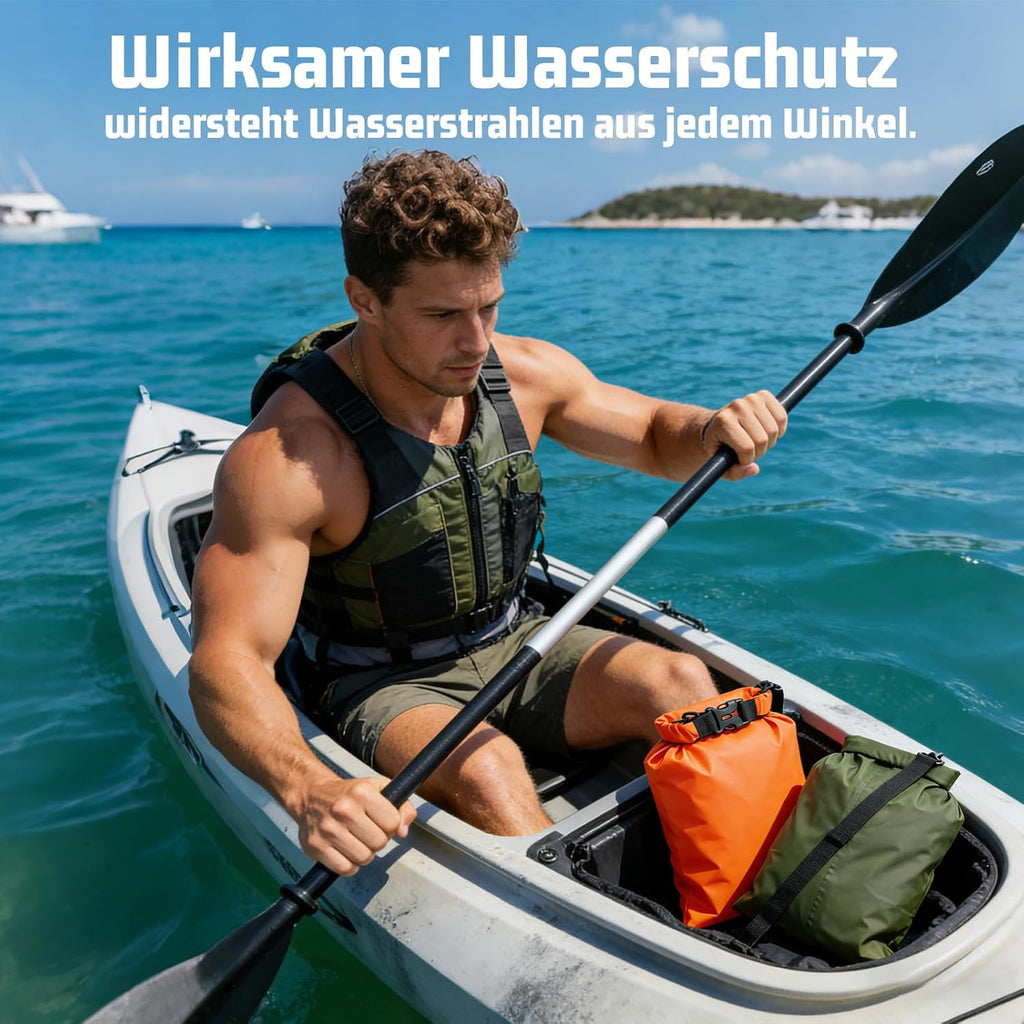 Dry Bag Set 6 wasserdichte Packsaecke 1,5/2,5/3/3,5/5/8 L mit Tragegurt