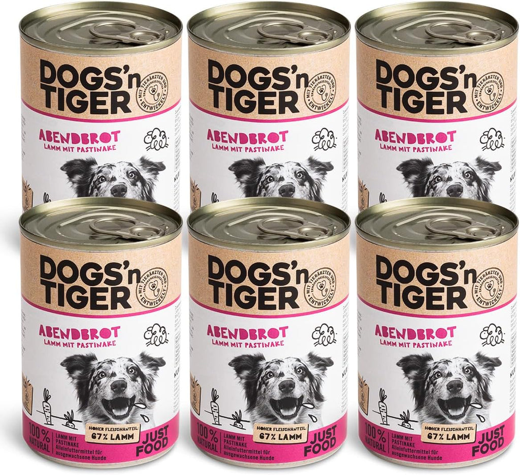 Dogs’n Tiger Adult Nassfutter Huhn 67% Fleisch 6x400g Mahlzeit versch