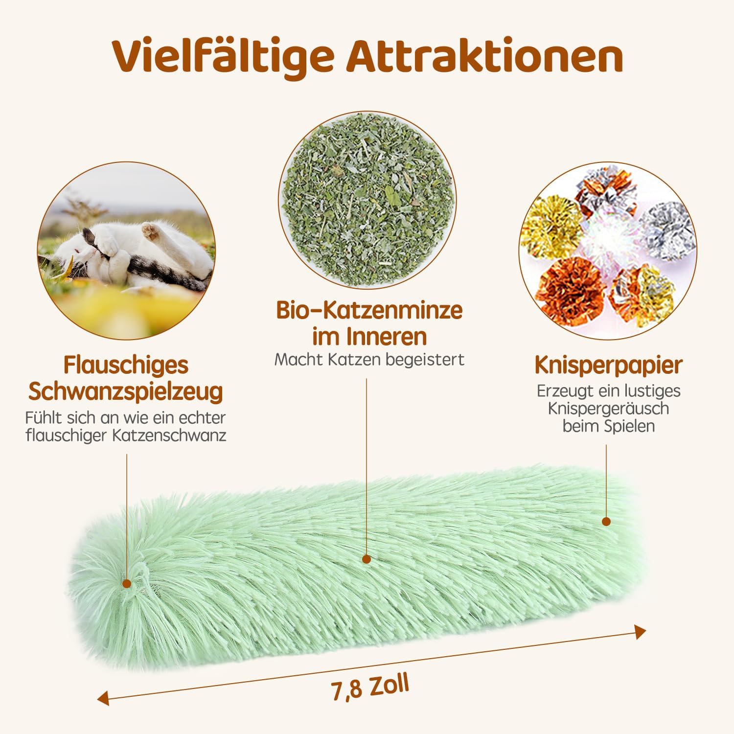 Katzenkissen Katzenspielzeug mit Katzenminze Interaktiv 3er Set