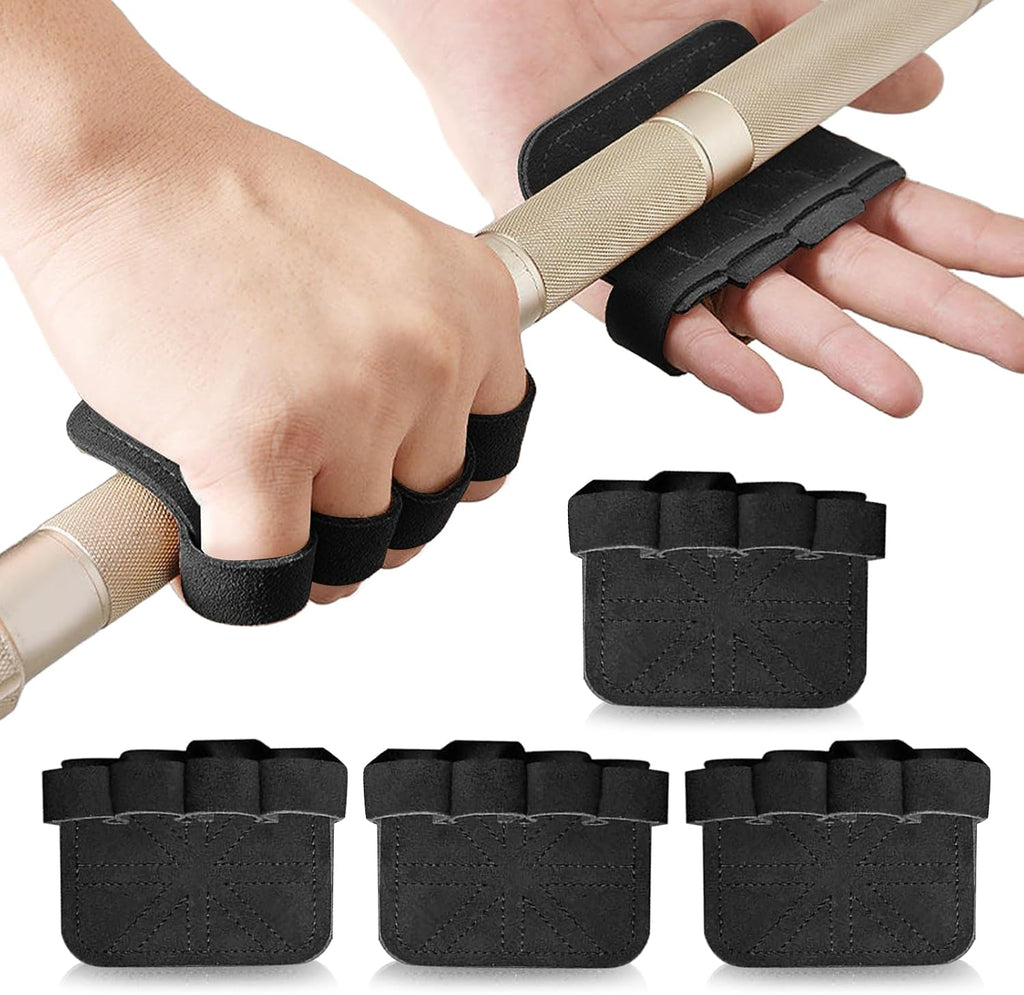 2x Naturleder Griffpolster Zughilfe Grip Pads fuer Krafttraining Fitness