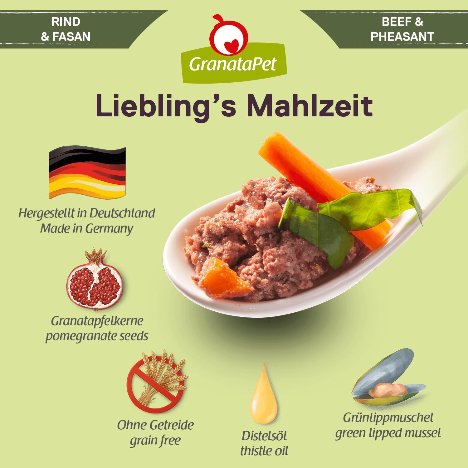 GranataPet Liebling's Mahlzeit Lamm & Kartoffel Nassfutter fuer Hunde