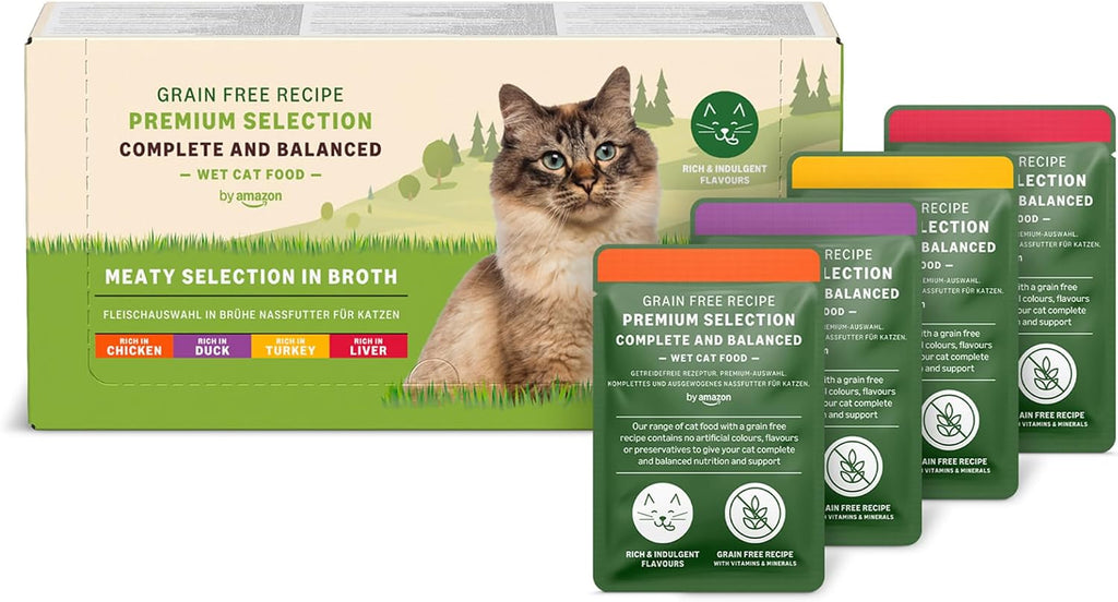 by Amazon Katzenfutter nass getreidefrei fuer ausgewachsene Katzen Fleischauswahl