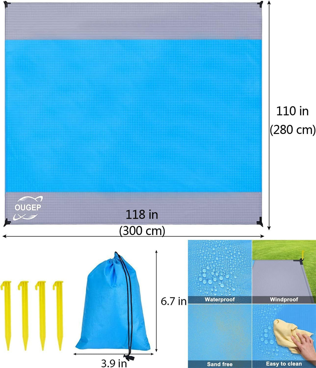 Stranddecke sandfrei wasserdicht 200x230 cm Strandtuch Strandmatte 230cm-300cm