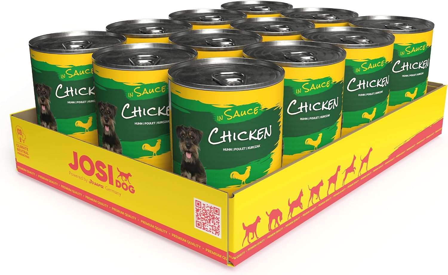 JosiDog Adult Nassfutter mit Wild in Sauce 12 x, verschiedene Sorten
