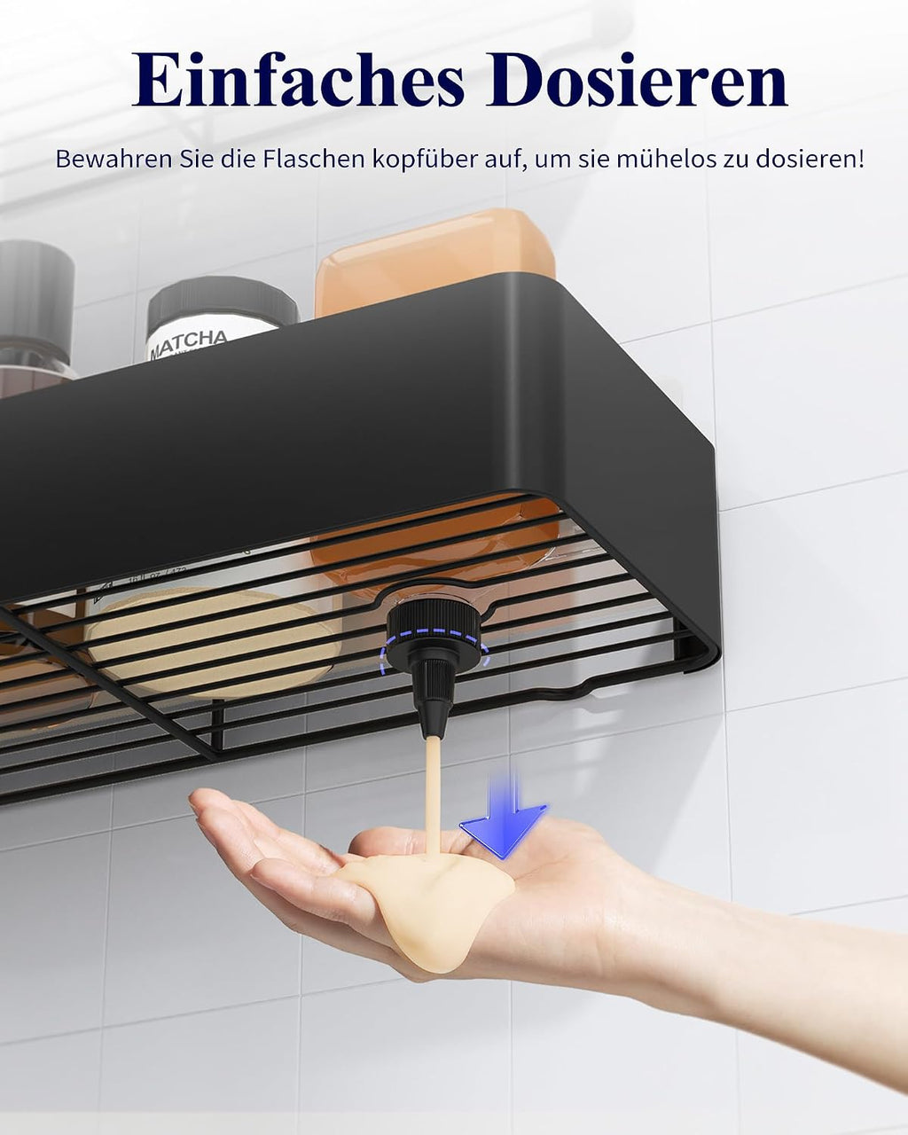 2er Set Duschablage Schwarz ohne Bohren Duschregal Bad Organizer rostfrei