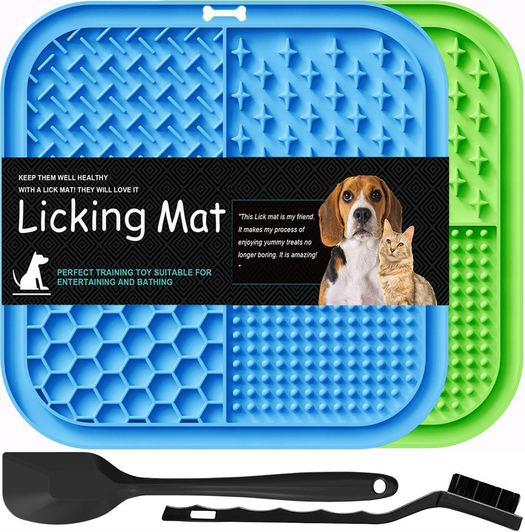 Lesipee Leckmatte Hund 2er Set mit Silikonspatel und Buerste, BPA-frei