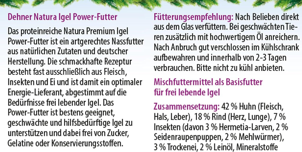 Dehner Natura Igelfutter Nass 6 x 190 g proteinreich Futter für Igel
