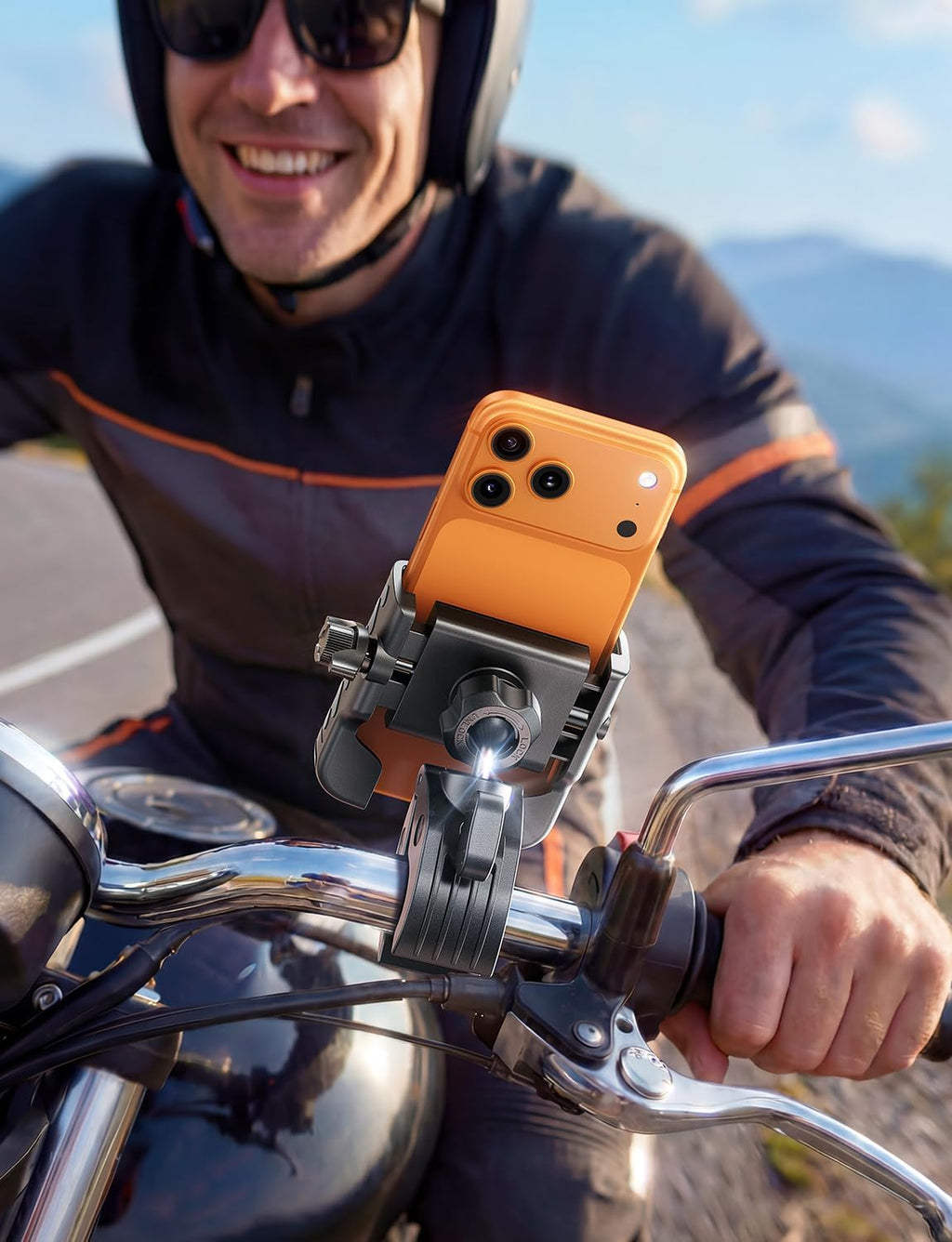 Handyhalterung Motorrad und Fahrrad Metallklemme 360° Lenkerhalter