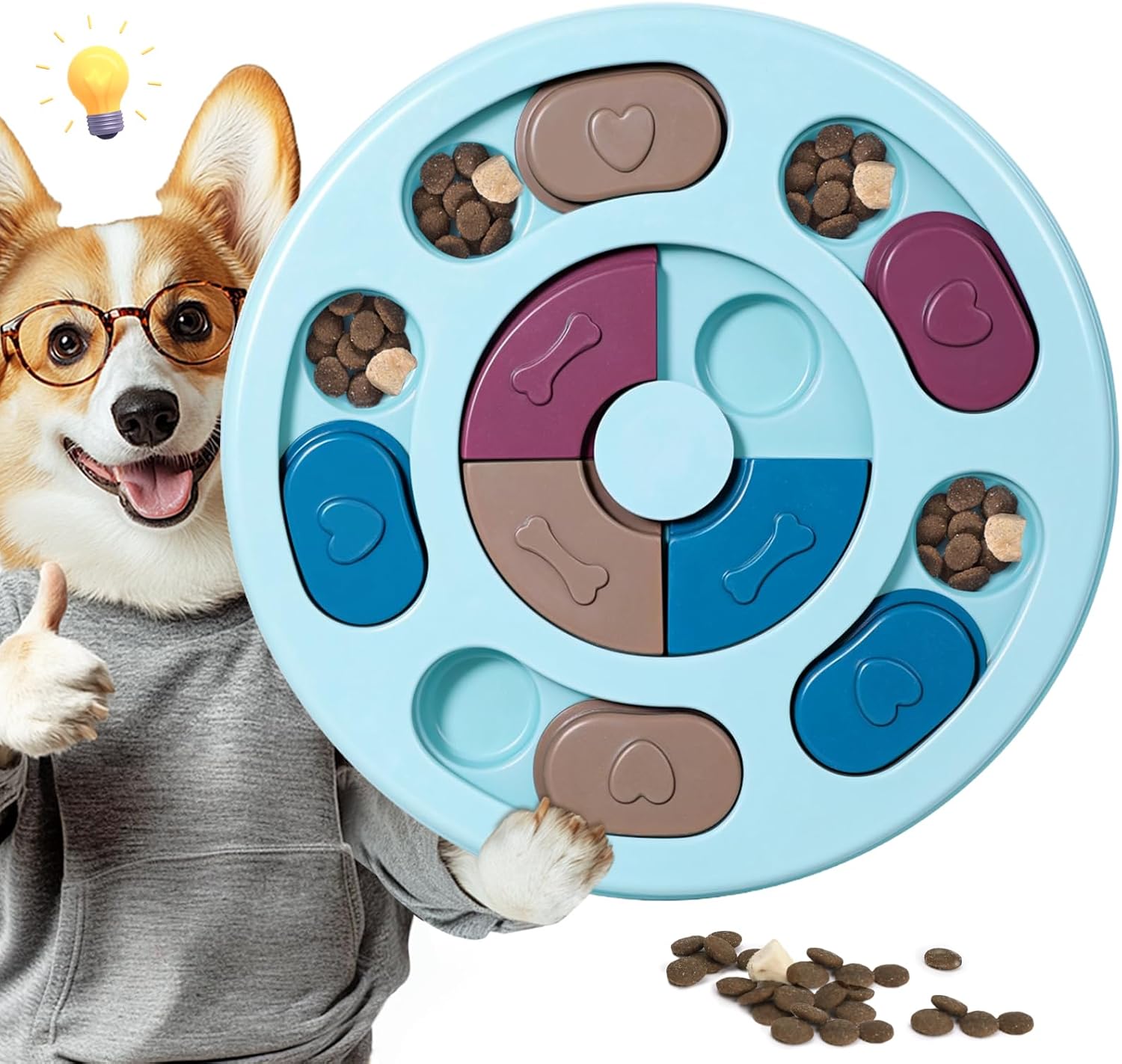 Intelligenzspielzeug fuer Hunde und Katzen Welpen waschbar blau