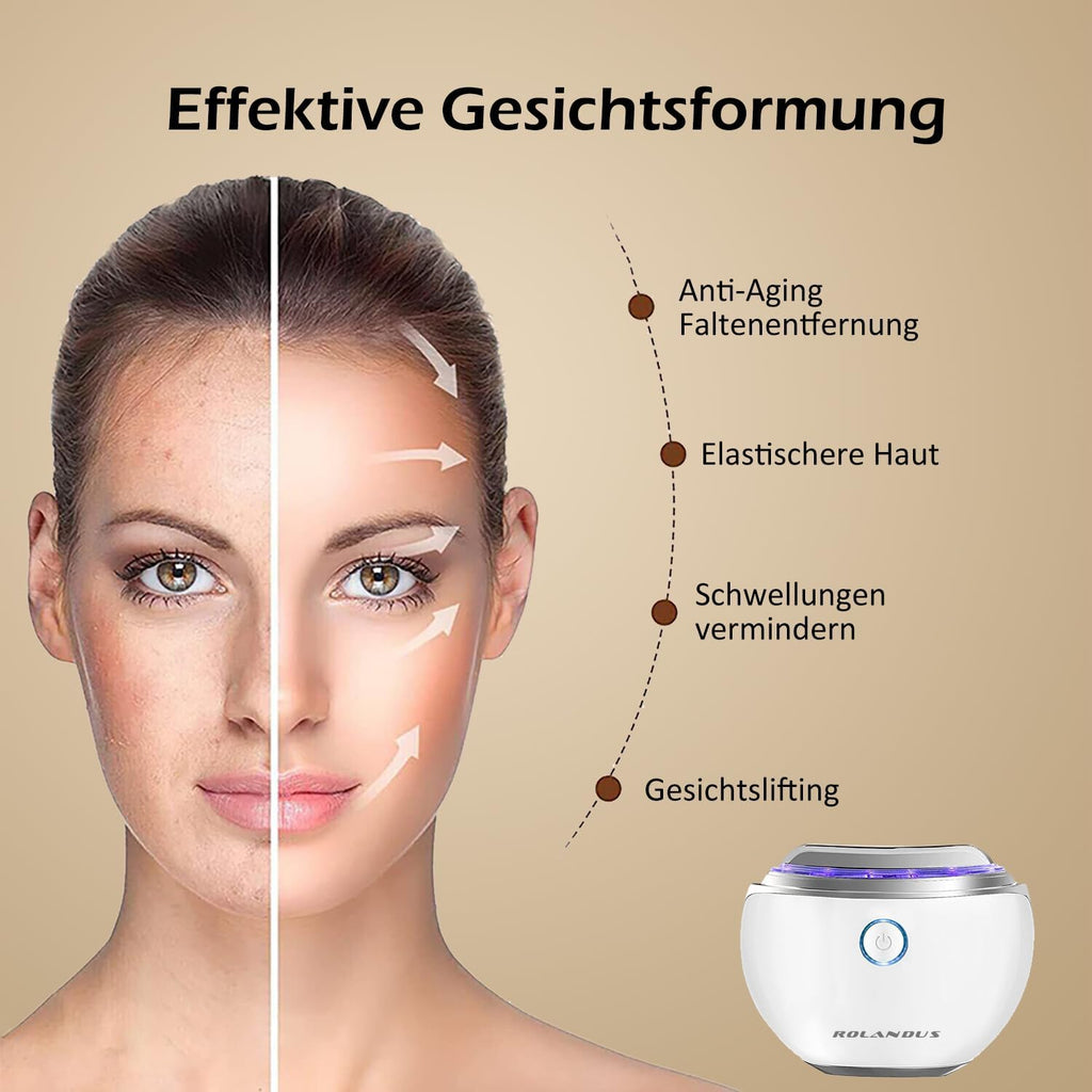 EMS Gua Sha Gesichtsmassagegeraet elektrisch mit Vibration Waerme LED Anti-Falten