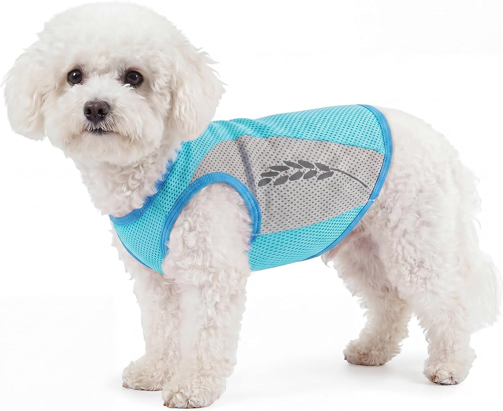 Hundekuehlweste Blau Sommer Kuehljacke Sonnenschutz Outdoor S-XXL