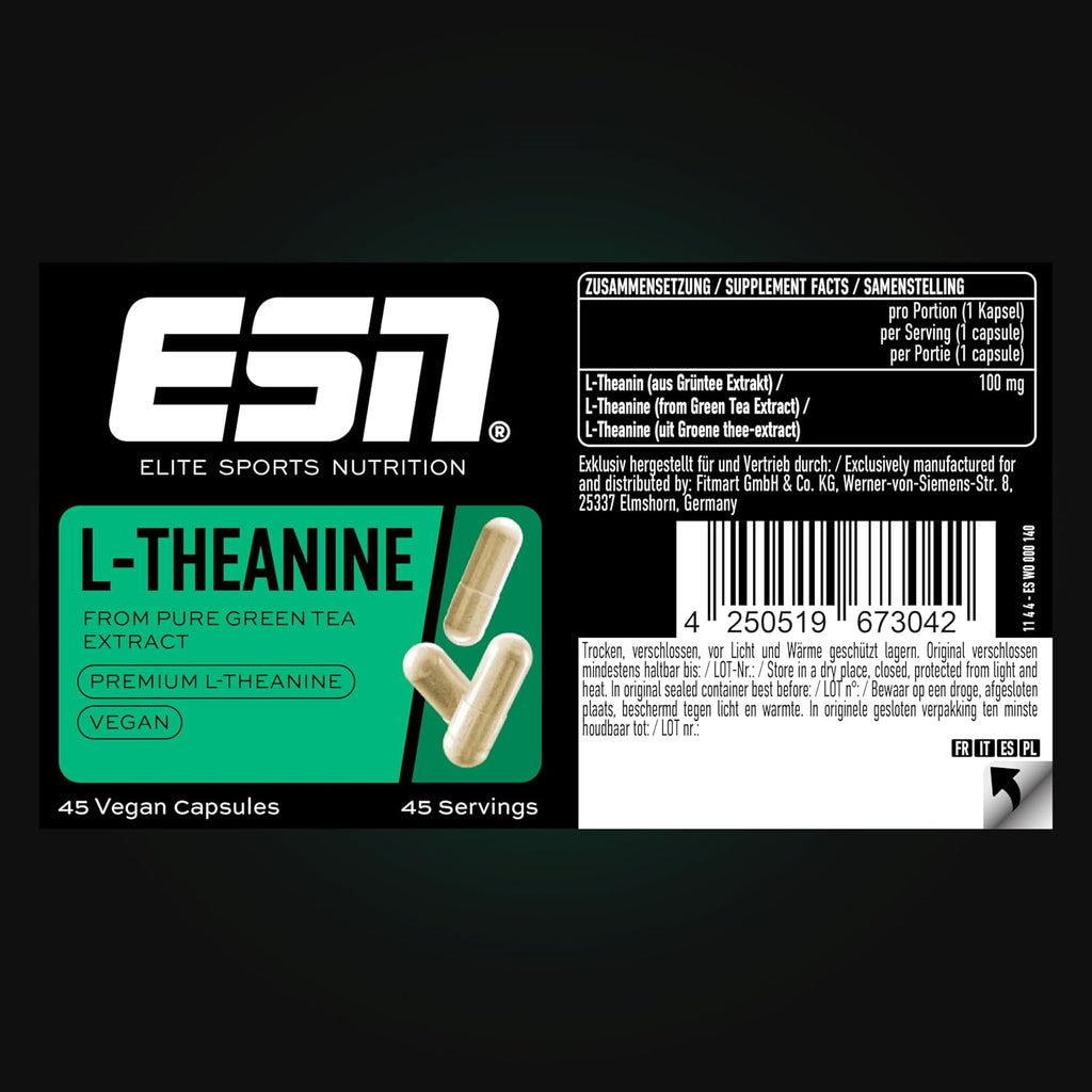 ESN L-Theanine 45 Kapseln 100 mg pro Portion vegan Made in Germany