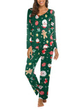Ekouaer Damen Schlafanzug Zweiteiler lang kuschelig Herbst Pyjama S-XXL