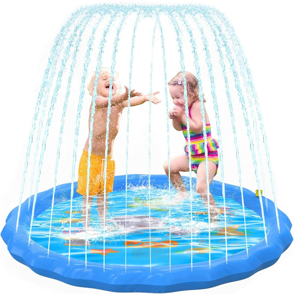 Splash Pad 170 cm Wasserspielmatte fuer Kinder und Hunde Gartensprinkler