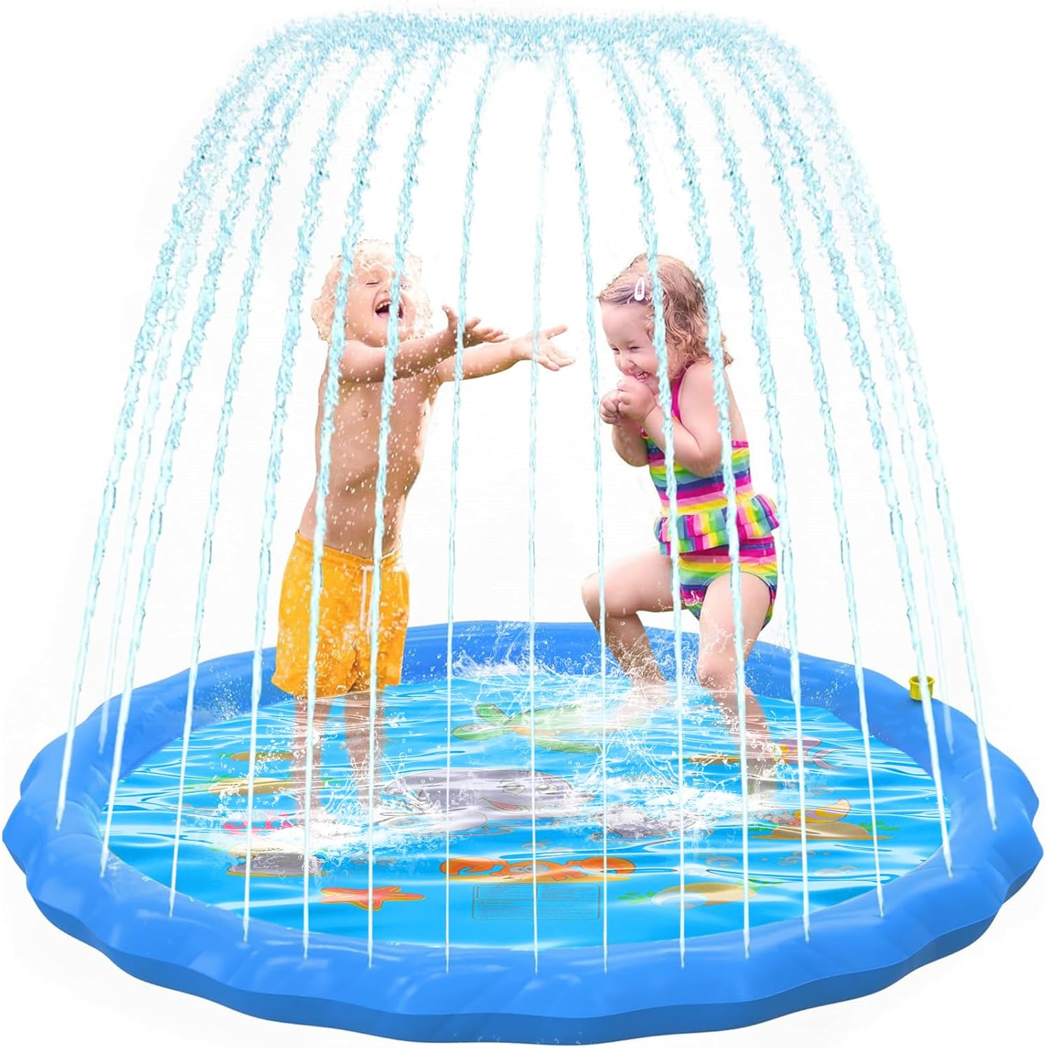 Splash Pad 170 cm Wasserspielmatte fuer Kinder und Hunde Gartensprinkler