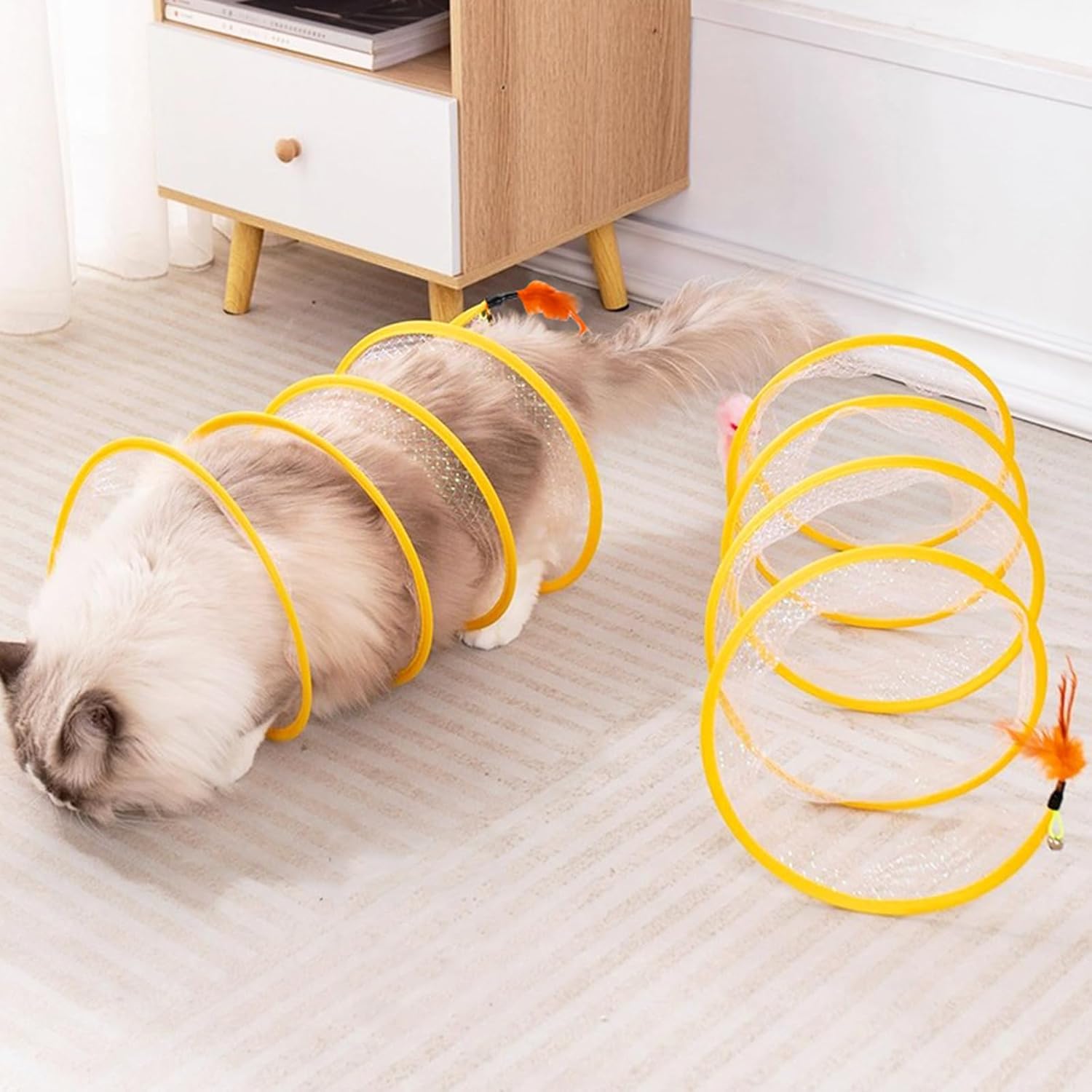 Katzentunnel Spiral Spieltunnel für Katze und Kleintiere Kaninchen