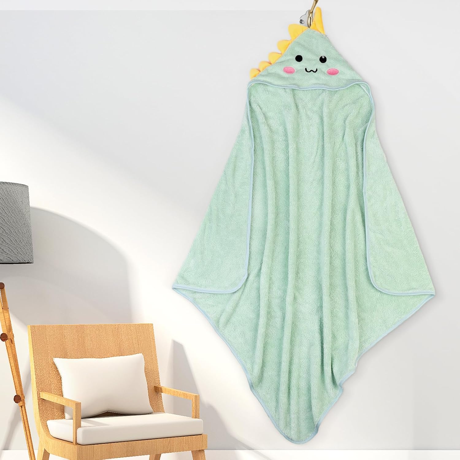 Kapuzenhandtuch Baby 80x80 cm Badetuch Neugeborene Gruen