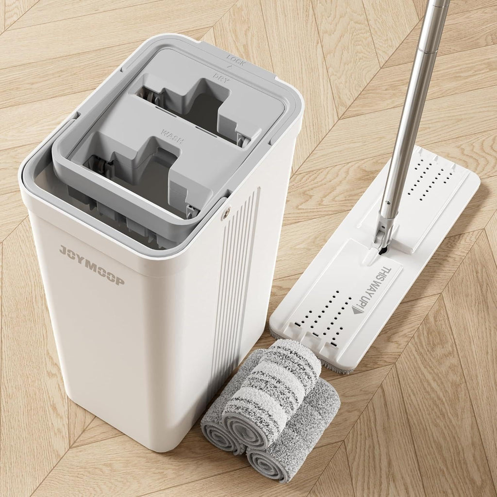 JOYMOOP Wischmopp Set mit Eimer Mikrofaser Bodenwischer
