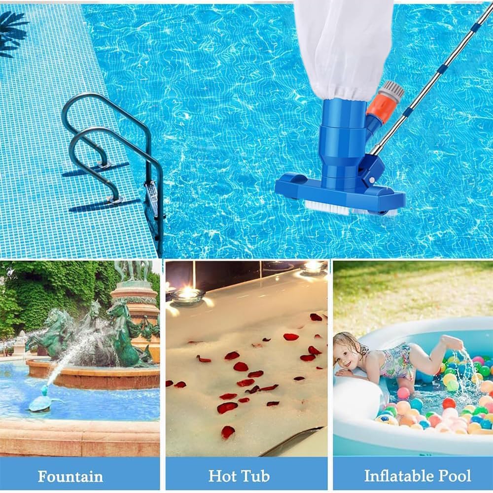 Poolsauger Bodensauger mit 180 cm Teleskopstange, Laubsack, Buerste