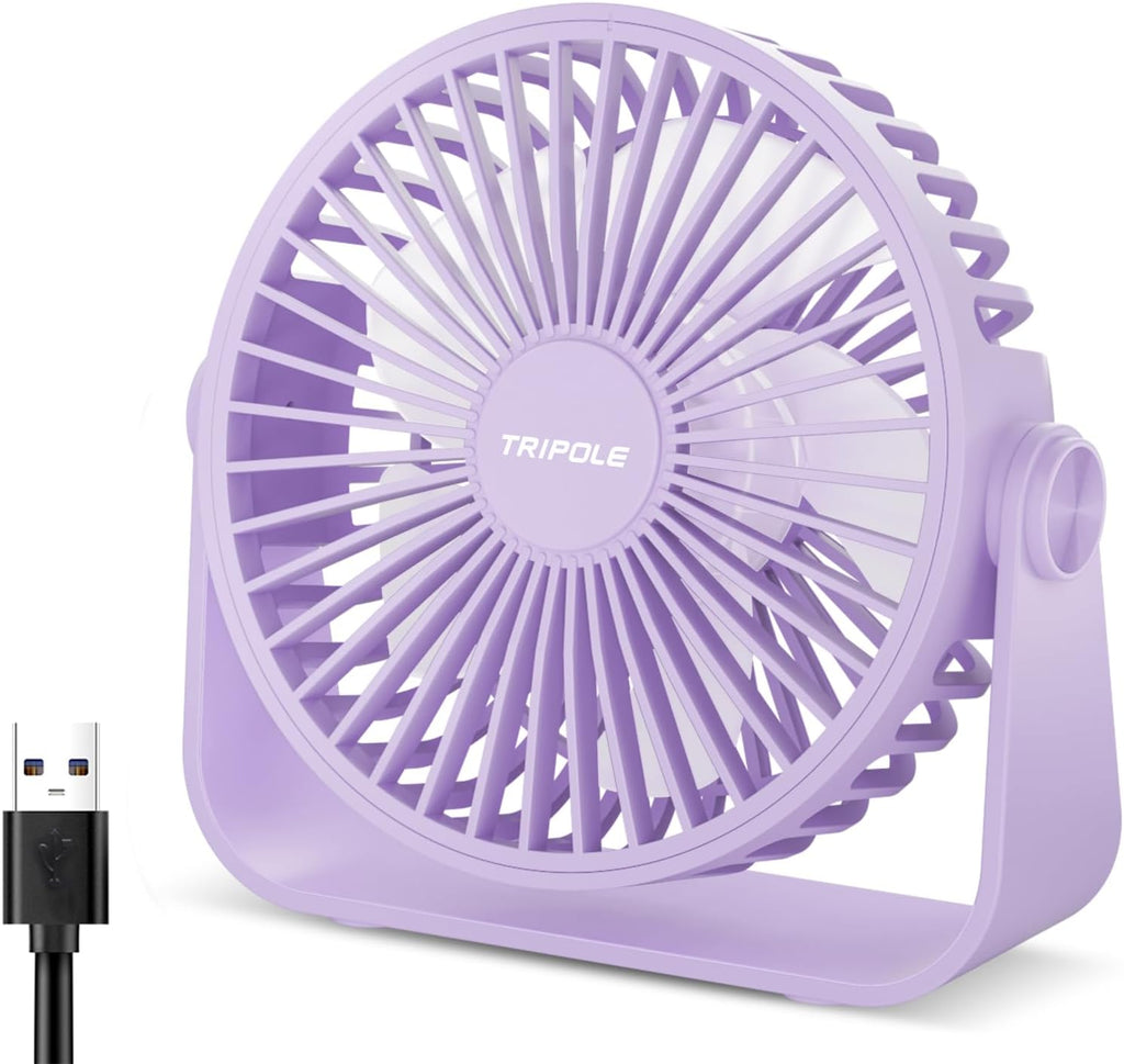 TriPole USB Tischventilator 11,4 cm 3 Stufen 360° verstellbar 1,5 m Kabel
