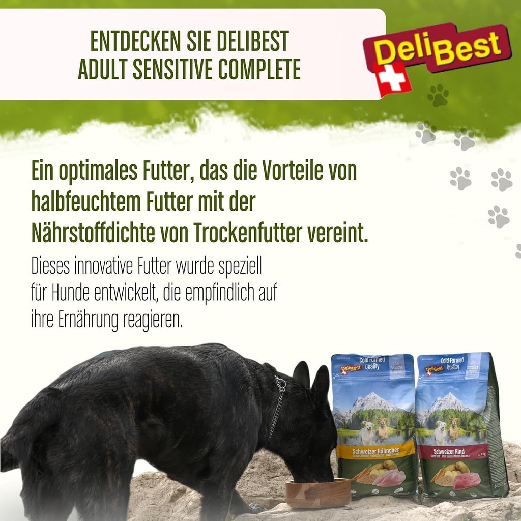 DeliBest Adult Sensitive Hundefutter Schweizer Rind getreidefrei verschiedene Sorten