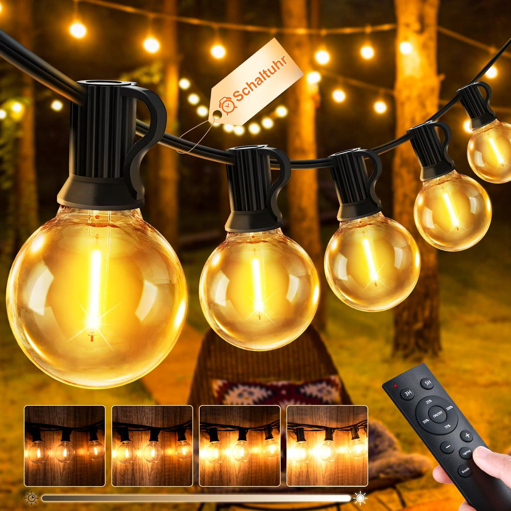 LED Lichterkette Aussen 30 m wetterfest dimmbar mit Fernbedienung 15m-45m