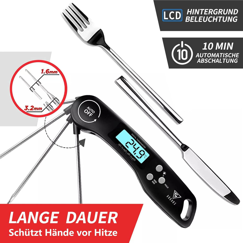 DOQAUS digitales Fleischthermometer mit langer Sonde LCD 3s Messung
