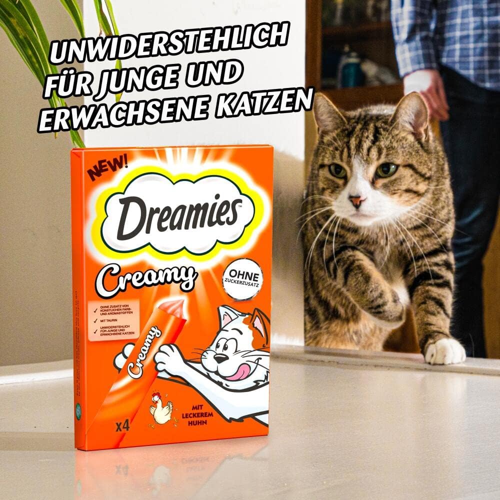 Dreamies Creamy Katzenleckerlis mit Katzenminze und Kaese - verschiedene