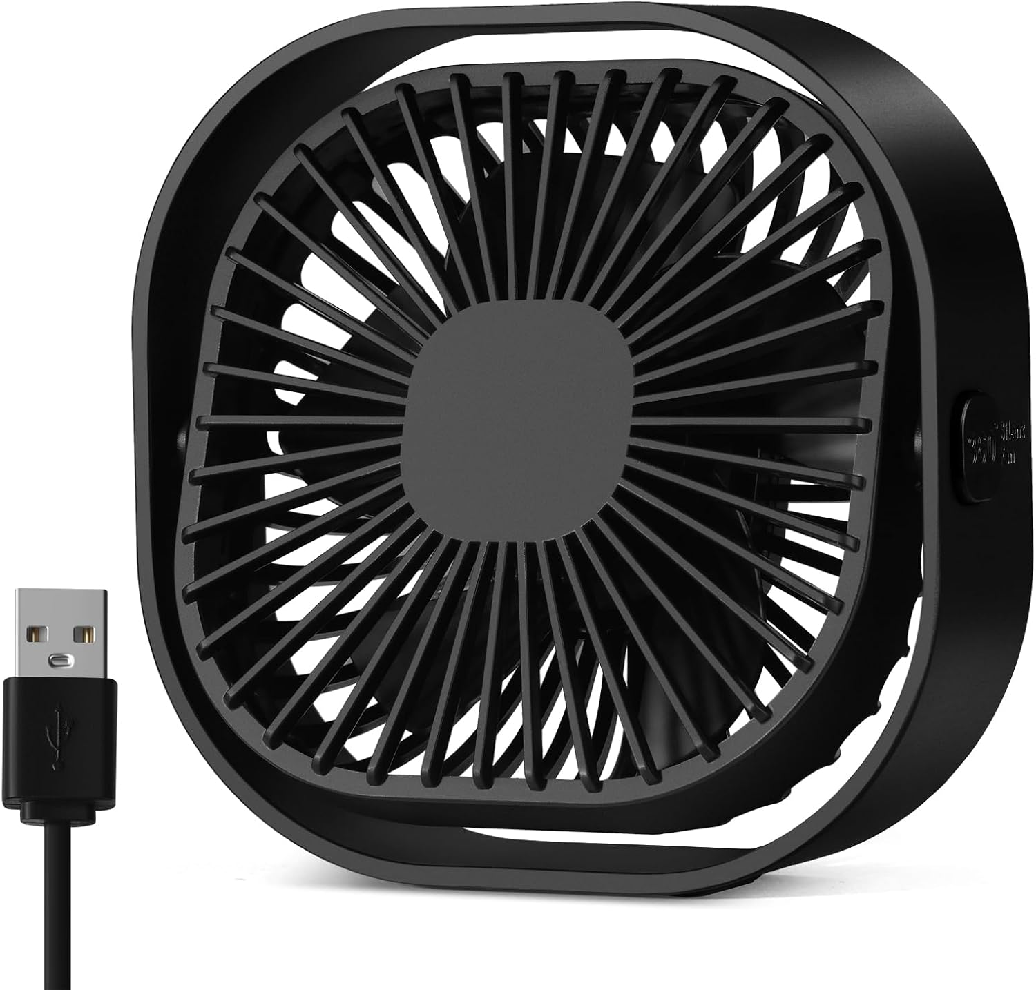 benpen Mini USB Tischventilator leise 3 Stufen, kompakt fuer Schreibtisch