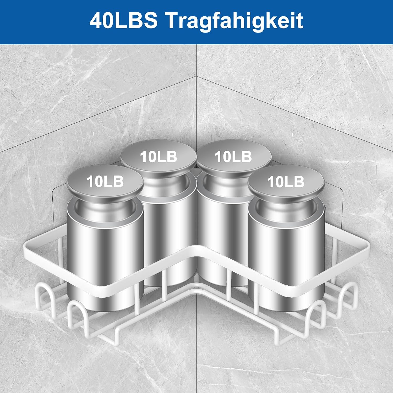 3er Set Eck-Duschablage schwarz ohne Bohren, rostfreies Duschregal