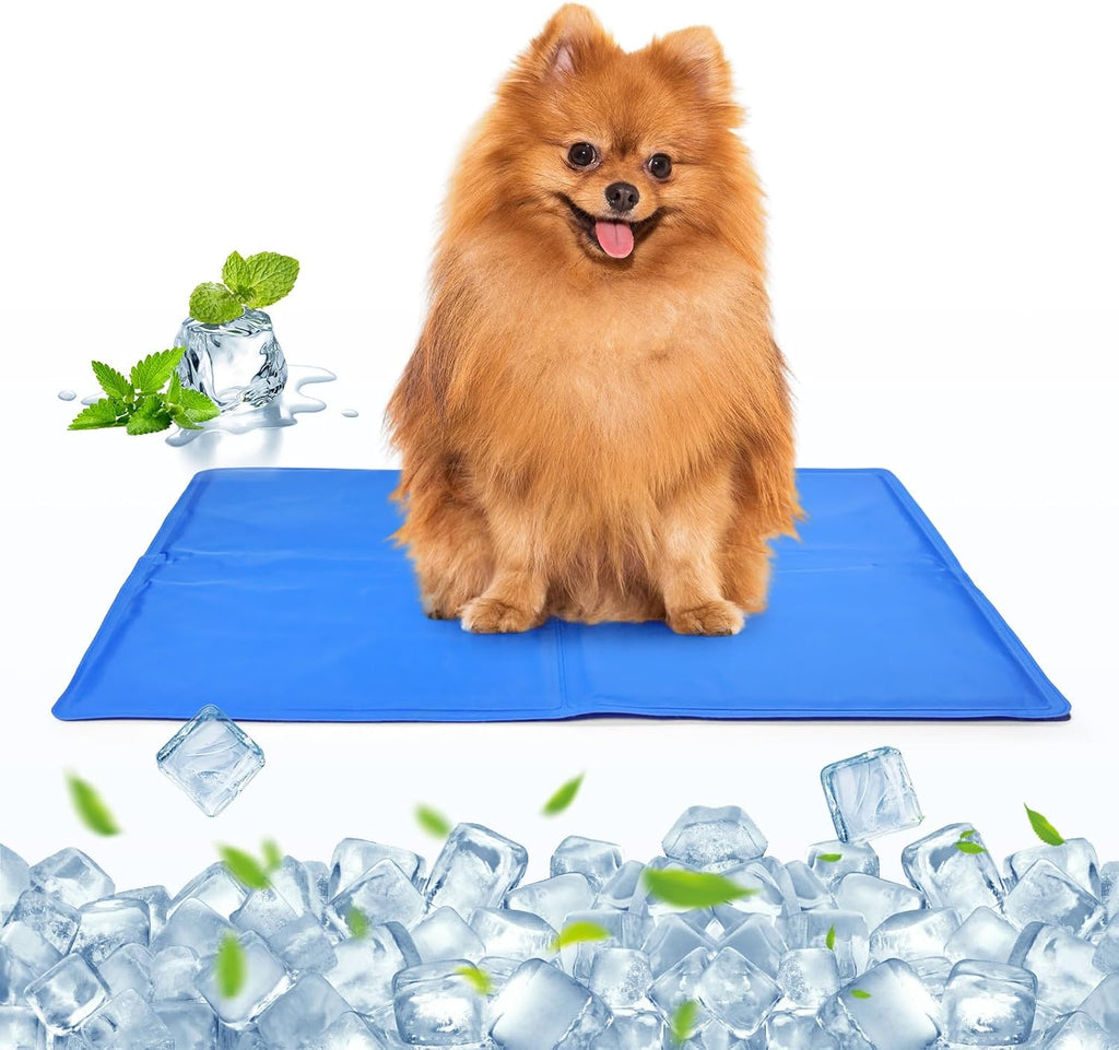 Selbstkuehlende Hundekuehlmatte 65×50 cm wasserdicht faltbar mit Kuehlgel 50cm-65cm