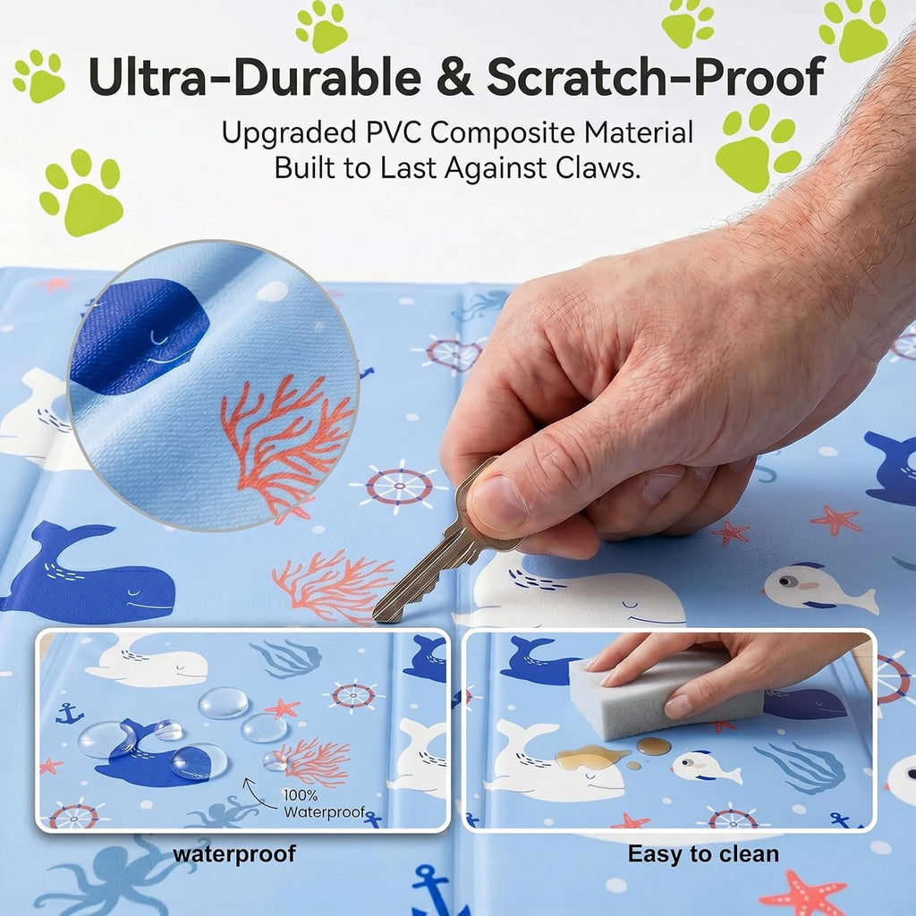 Kuehlmatte Hund Katze 50x60 cm selbstkuehlend Gel waschbar Weiss L