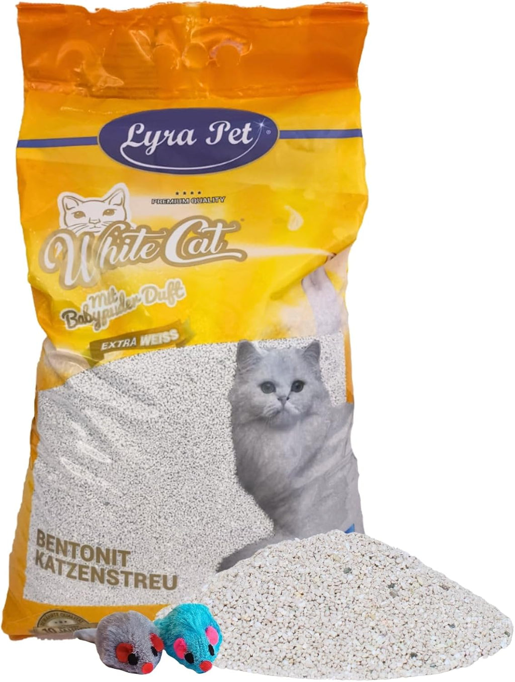 Katzenstreu Bentonit weiss stark klumpend feines Granulat verschiedene Sorten