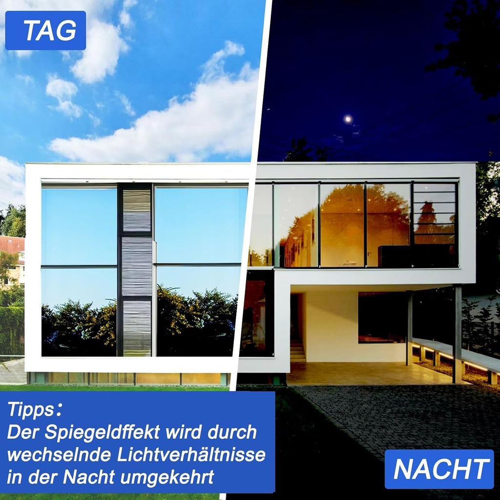 Hitzeschutzfolie Fenster 90x200 cm Silber selbstklebend UV- und Sichtschutz