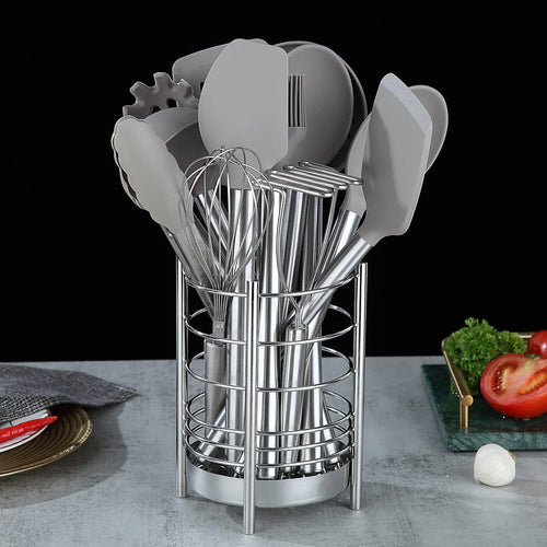 38-teiliges Silikon Kuechenutensilien Set mit Halter Kochbesteck