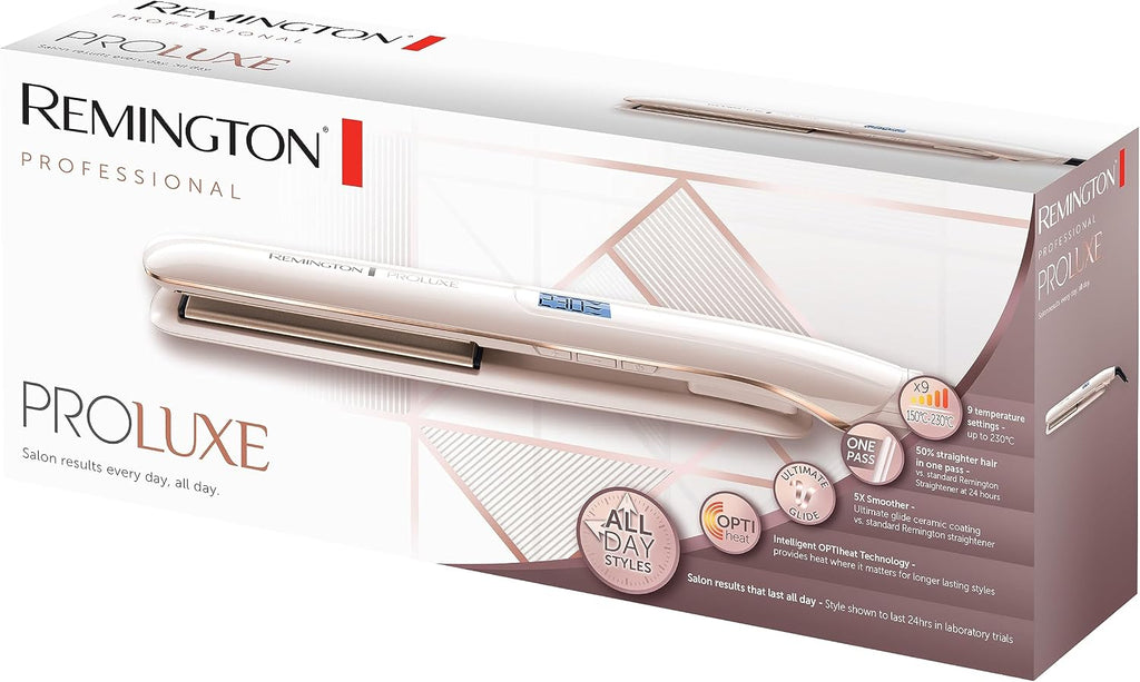 Remington Proluxe Haarglaetter S9100 Keramikplatten 150-230°C LCD