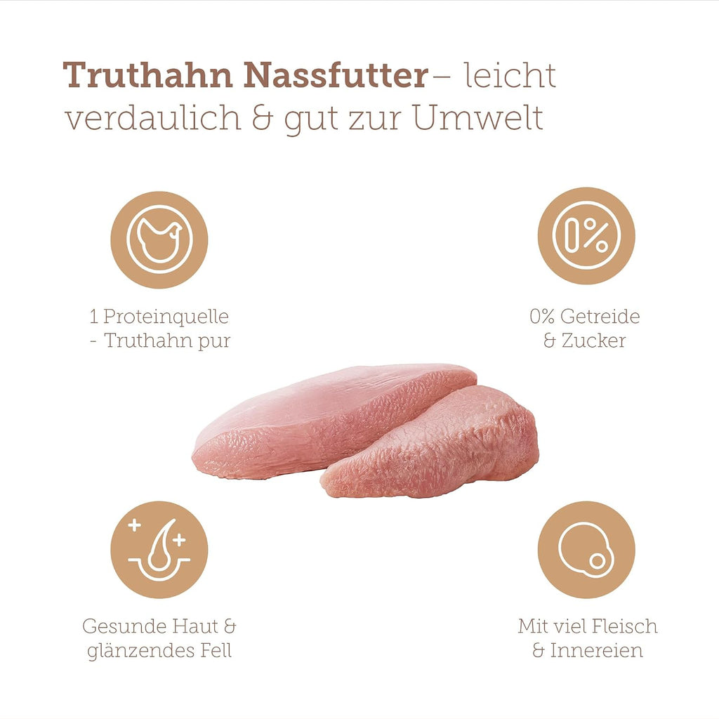MERA Pure Sensitive Gefluegelherzen 6x400g Nassfutter getreidefrei Single Protein