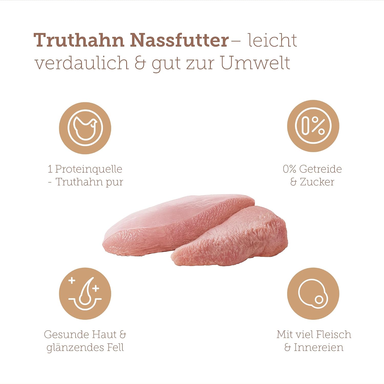 MERA Pure Sensitive Gefluegelherzen 6x400g Nassfutter getreidefrei Single Protein
