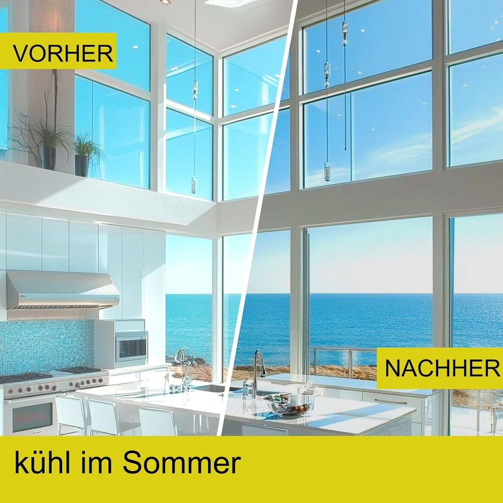 Hitzeschutz Sonnenschutzfolie Silber 44,5x200 cm - UV Schutz Thermofolie Sichtsc